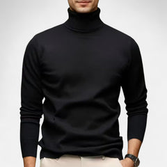 Herren Strick Rollkragenpullover in Schwarz