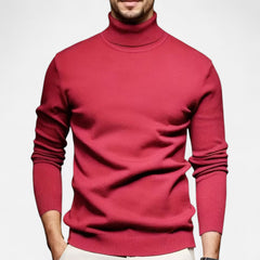 Herren Strick Rollkragenpullover in Rot