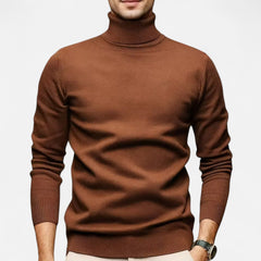 Herren Strick Rollkragenpullover in Braun