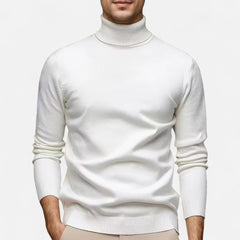 Herren Strick Rollkragenpullover in White