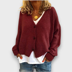 Shamira – Strick-Cardigan in Kastanienbraun