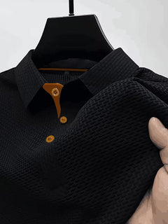 Tharic - Leichtes Poloshirt in Schwarz
