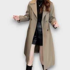 Laurisse – Langer Mantel mit Eleganz in Khaki