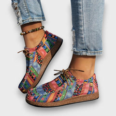 Fioren – Gemusterte Freizeitschuhe in Grün