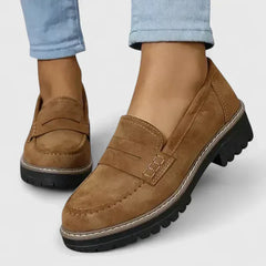Rike | Damen Casual Orthopädische Plateau Loafer in Braun