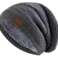Ingeborg | Warme Kuschelige Fleece-Mütze in Grau