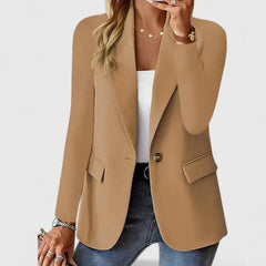 Ingrid | Damen Klassischer Regular Fit Knopf Blazer in Braun