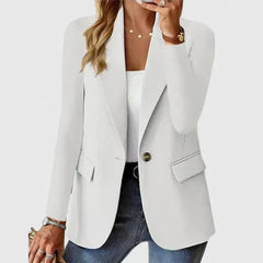 Ingrid | Damen Klassischer Regular Fit Knopf Blazer in Weiß