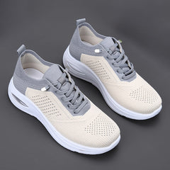 Ingrid | Damen Plateau Sneaker mit Schnürung in Grau