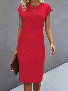Isabella | Festliches Kurzarm-Midikleid in Rot