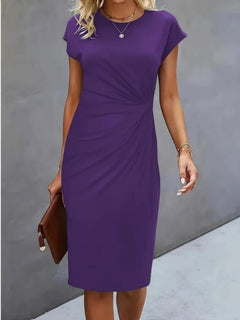 Isabella | Festliches Kurzarm-Midikleid in Violettblau