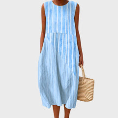 Isla | Leichtes Fließendes Sommerkleid in Blau 2