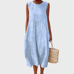 Isla | Leichtes Fließendes Sommerkleid in Blau 3