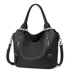 Isolde | Damen Hobo Bag Schultertasche in Schwarz