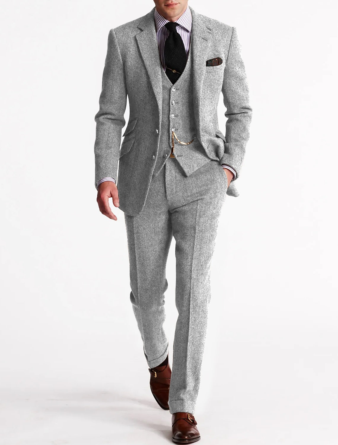 Franky | 3-teiliges Herren-Set – Business-Blazer, Weste & Hose