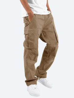 Jay | Herren Cargo-Hose mit Taschen Kordelzug in Braun
