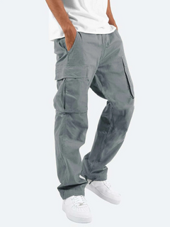 Jay | Herren Cargo-Hose mit Taschen Kordelzug in Grau