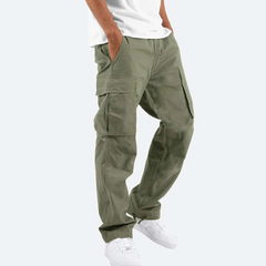 Jay | Herren Cargo-Hose mit Taschen Kordelzug in Dunkelgrün