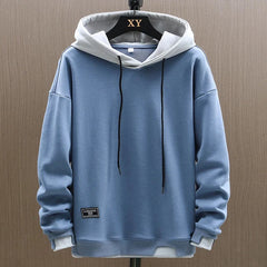 Jens | Herren Lässiger Zwei-Ton Hoodie in Blau
