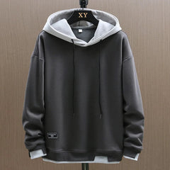 Jens | Herren Lässiger Zwei-Ton Hoodie in Grau