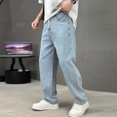 Jeremy | Herren Klassische Straight Leg Jeans in Hellblau