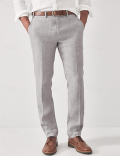 Jero | Herren Elegante Freizeithose Schmale Passform in Hellgrau
