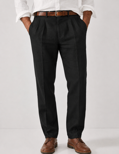 Jero | Herren Elegante Freizeithose Schmale Passform in Schwarz
