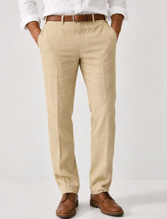 Jero | Herren Elegante Freizeithose Schmale Passform in Beige