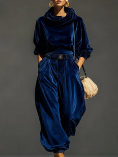 Marisa | Exklusives Hoodie- und Hosenensemble Damen in Blau