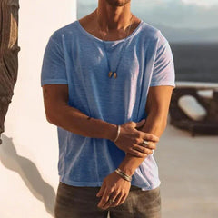 Jörg | Herren Basic T-Shirt aus reiner Baumwolle in Hellblau
