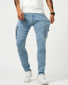 Dario | Bequeme Stretch Cargo-Hose für jeden Tag in Blau