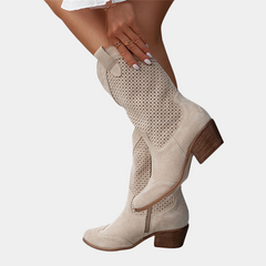 Johanna | Orthopädische Komfort Cowboystiefel in Beige
