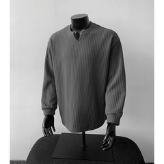 Jonas | Herren Grobstrick Pullover mit V-Kragen in Grau