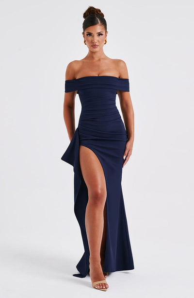 Alice | Langes Kleid mit Schlitz Schultern Frei