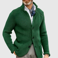 Jovel | Herren strukturierte Strickjacke im Blazer-Stil in Smaragd