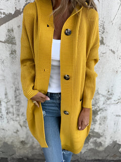 PRISCILLA™ | Frühling/Herbst Kapuzen-Strickjacke in Gelb