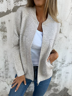 SYLVIE™ | Jacke mit Taschen und Reißverschluss in Aprikose