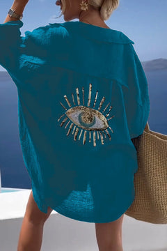 Yaritza® | Weißes Strandkleid in Blau