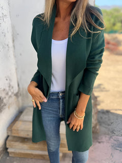 LILAH™ | Stilvoller Revers-Cardigan in Dunkelgrün