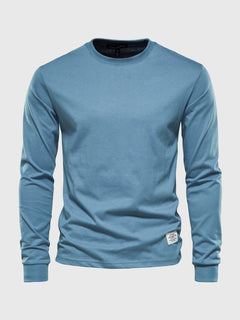 Eric | Herren Casual Slim Fit Langarm T-Shirt in Blau