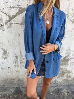 MAIA™ | Lässige Denim-Anzugjacke in Blau