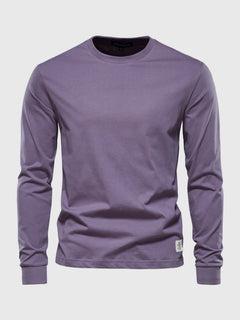 Pullover Herren Langarmshirt Rundhals | Basic Style in Lila