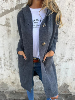 Norvella - Liora Strickmantel in Grau