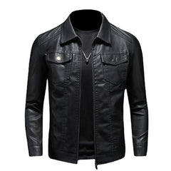 Biker-Lederjacke für Männer in Schwarz
