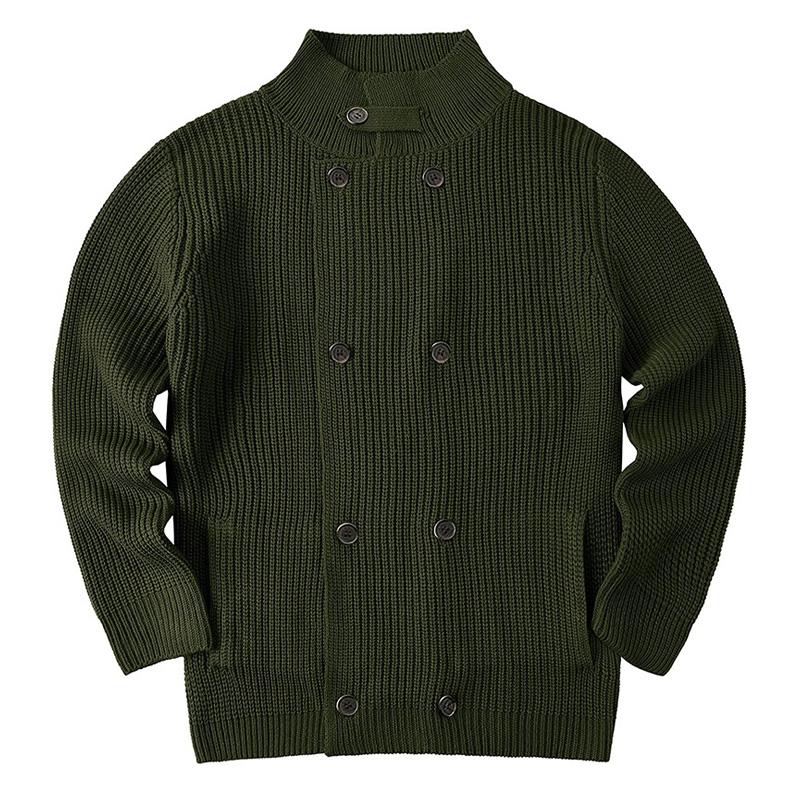 Einfarbige Strickjacke mit Knopfleiste für Männer