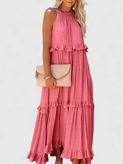 Julia | Damen Elegantes Drapiertes Maxikleid in Rosa