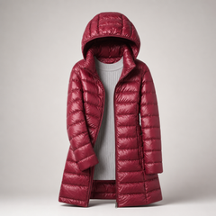 Julia | Damen Leichte Ultraleichte Daunenjacke in Burgund