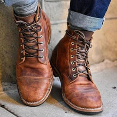 Julian | Herren Robuste Leder Schnürstiefel in Braun