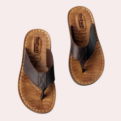 Julius | Herren bequeme sommerliche Slipper in Braun