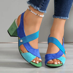 Lurene - Gepolsterte Schuhe mit Blockabsatz in Himmelblau